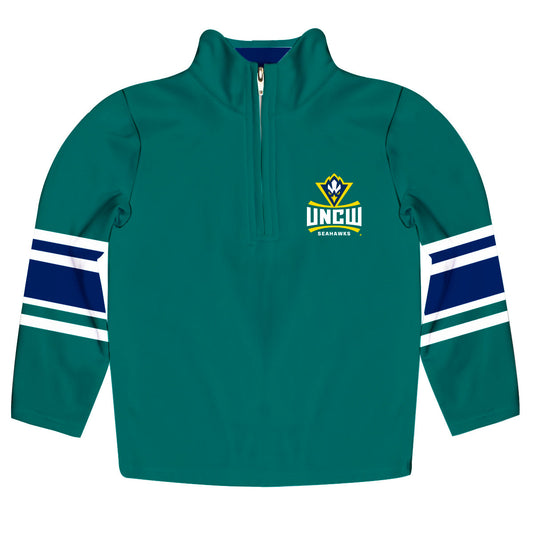UNC Wilmington Seahawks UNCW Game Day Teal Quarter Zip Pullover for Infants Toddlers by Vive La Fete