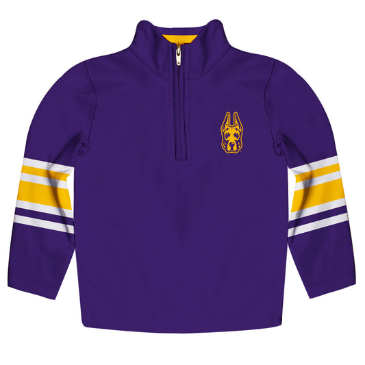 University at Albany Great Danes UALBANY Game Day Purple Quarter Zip Pullover for Infants Toddlers by Vive La Fete