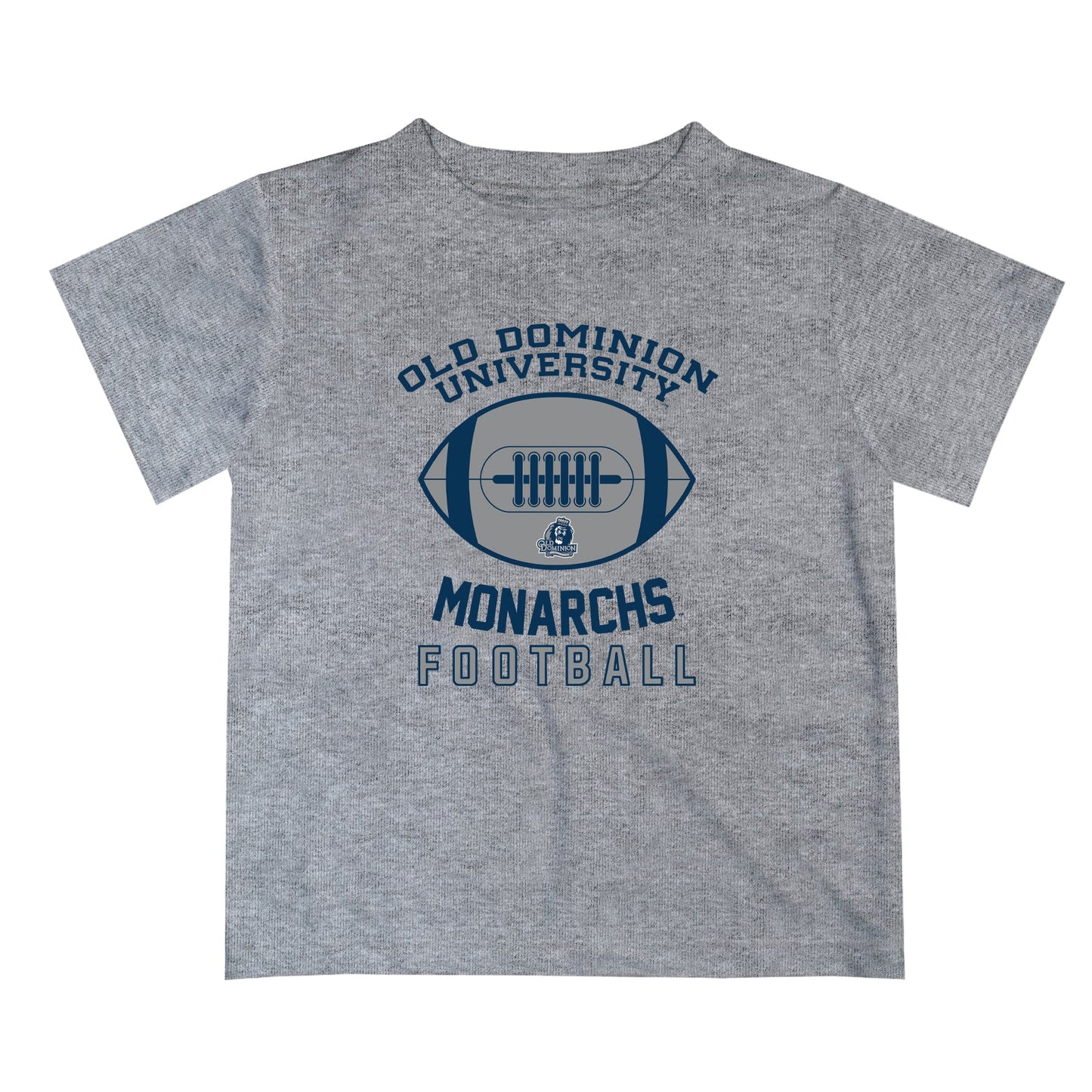 Old Dominion Monarchs Vive La Fete Football V2 Heather Gray Short Sleeve Tee Shirt