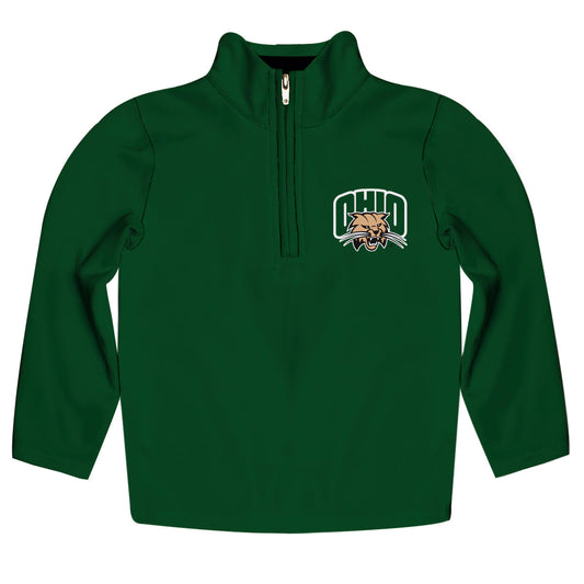 Ohio Bobcats Game Day Solid Green Quarter Zip Pullover for Infants Toddlers by Vive La Fete