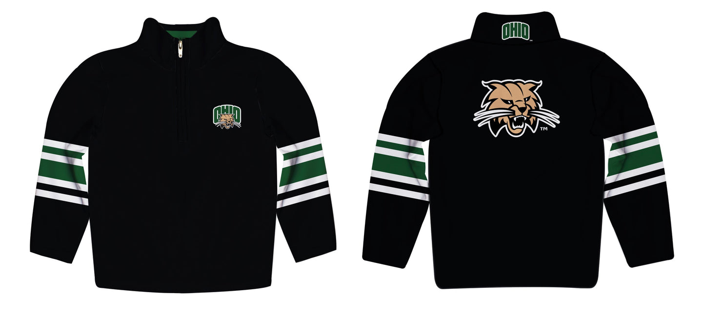 Ohio Bobcats Game Day Black Quarter Zip Pullover for Infants Toddlers by Vive La Fete