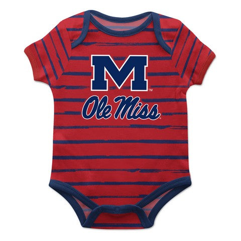 Mississippi Stripe Red and Navy Blue Boys One Piece Jumpsuit SS by Vive La Fete
