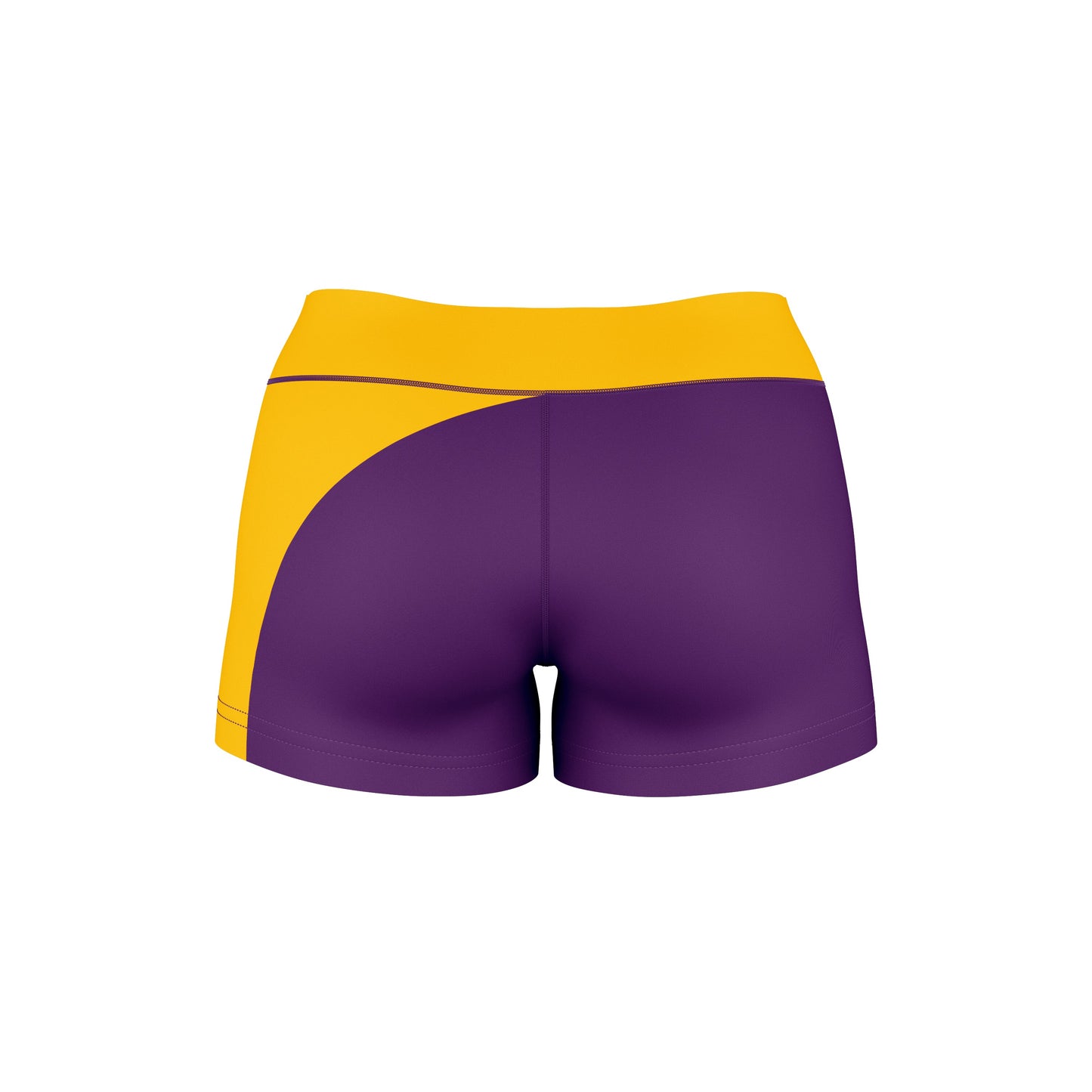 Prairie View A&M Panthers PVAMU Vive La Fete Collegiate Waist Color Block Women Purple Gold Optimum Yoga Short - Vive La F̻te - Online Apparel Store