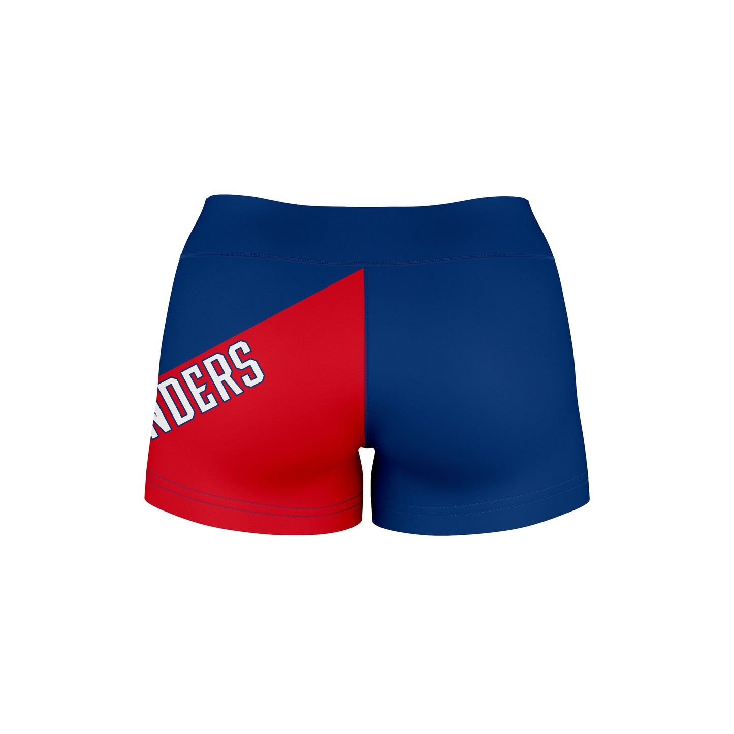 Radford University Highlanders Vive La Fete Game Day Collegiate Leg Color Block Women Blue Red Optimum Yoga Short - Vive La F̻te - Online Apparel Store