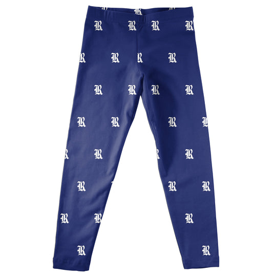 Rice Owls Print Blue Leggings