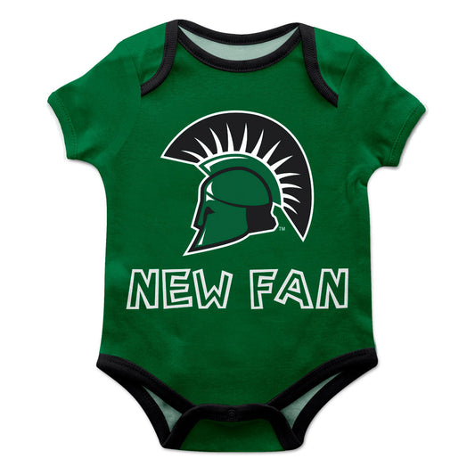 Upstate Spartans Infant Game Day Green Short Sleeve One Piece Jumpsuit New Fan Mascot Bodysuit by Vive La Fete