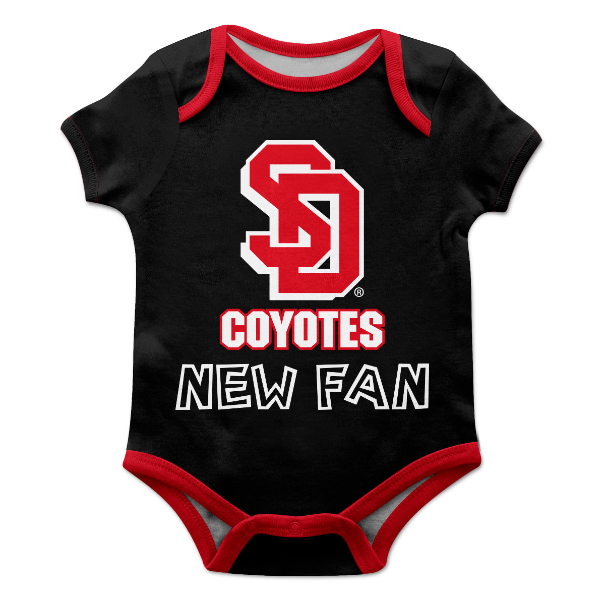 South Dakota Coyotes Black Boys One Piece Jumpsuit Short Sleeve by Vive La Fete