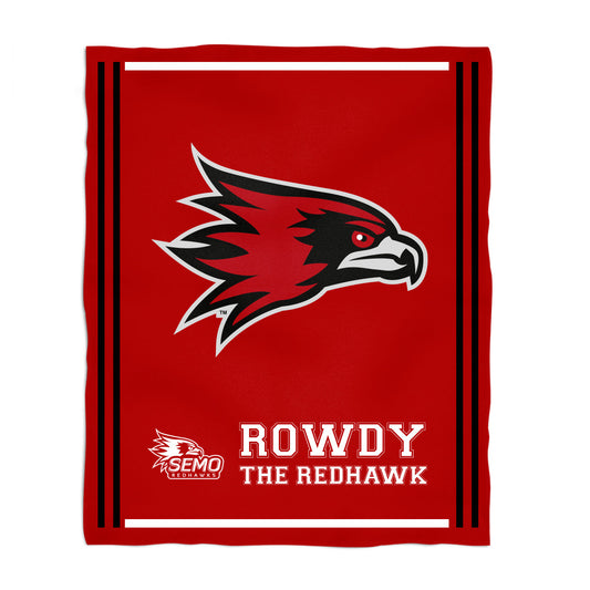 Southeast Missouri Redhawks Kids Game Day Red Plush Soft Minky Blanket 36 x 48 Mascot