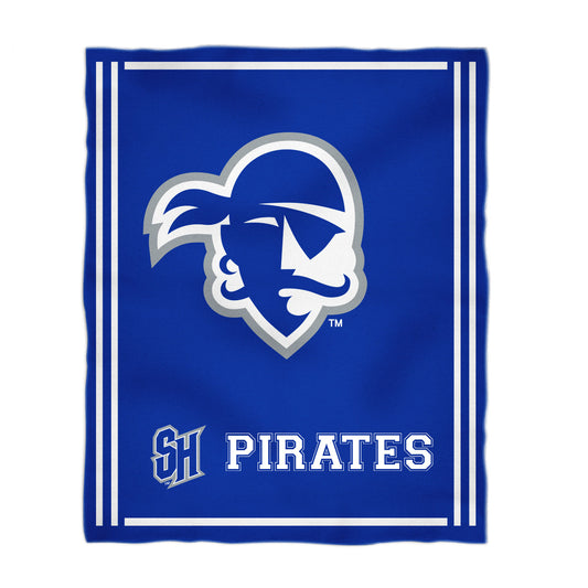 Seton Hall University Pirates Kids Game Day Blue Plush Soft Minky Blanket 36 x 48 Mascot