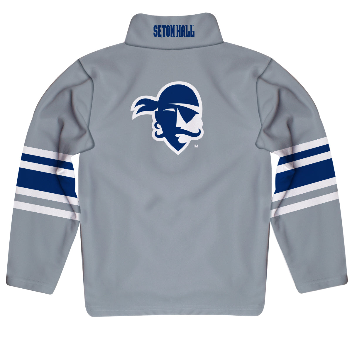 Seton Hall Pirates Game Day Gray Quarter Zip Pullover for Infants Toddlers by Vive La Fete