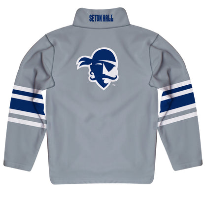 Seton Hall Pirates Game Day Gray Quarter Zip Pullover for Infants Toddlers by Vive La Fete