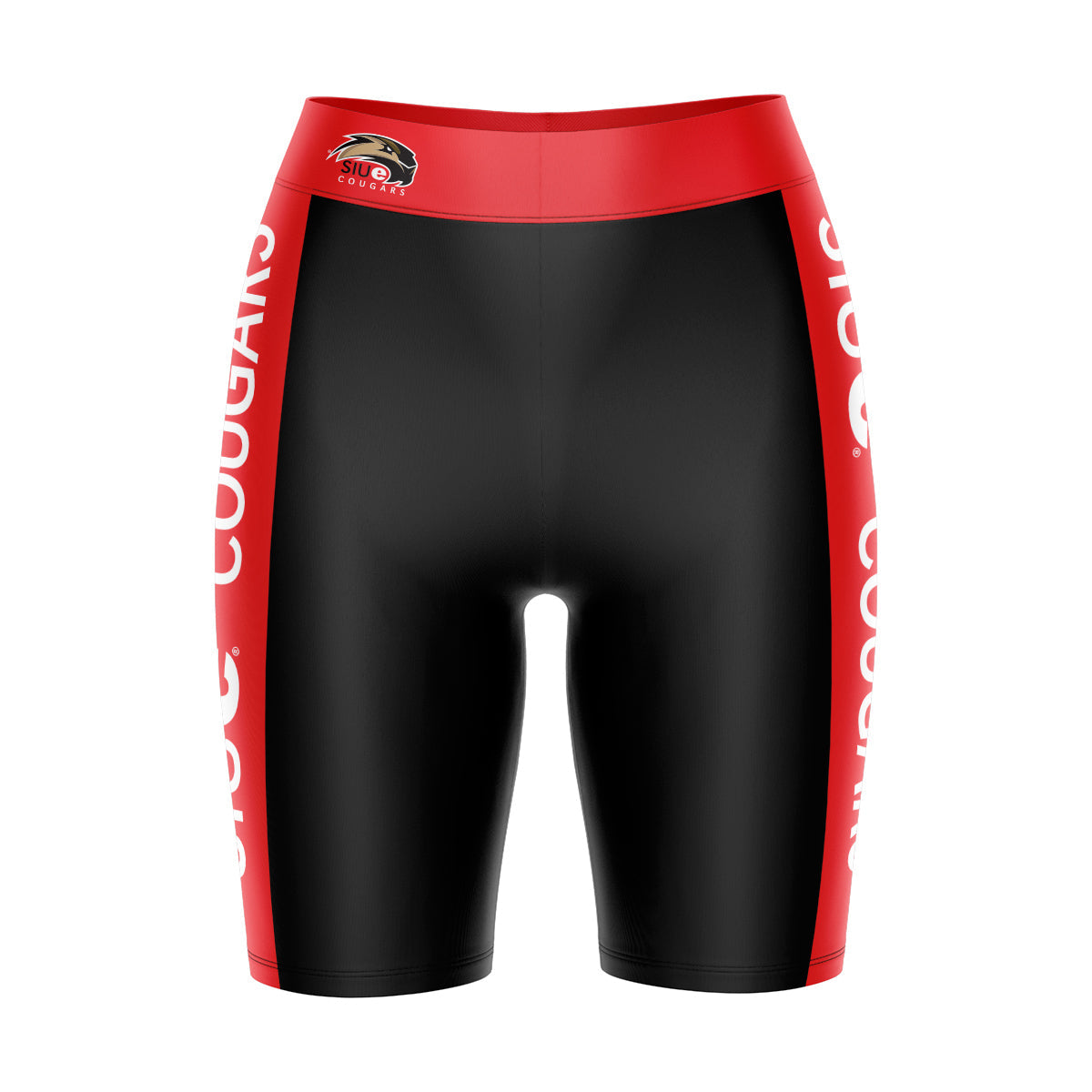 SIUE Cougars Game Day Logo on Waistband and Red Stripes Black Womens B