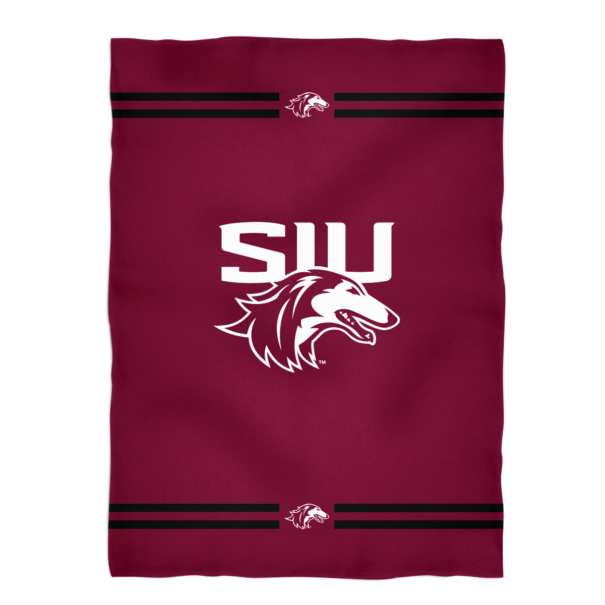 Southern Illinois Salukis SIU Game Day Soft Premium Fleece Maroon Throw Blanket 40 x 58 Logo and Stripes