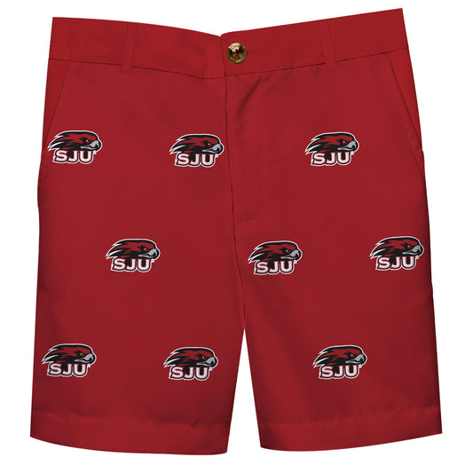 St. Josephs Hawks Boys Game Day Red Structured Shorts