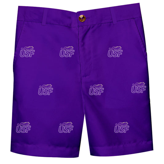 Sioux Falls Cougars USF Boys Game Day Purple Structured Shorts