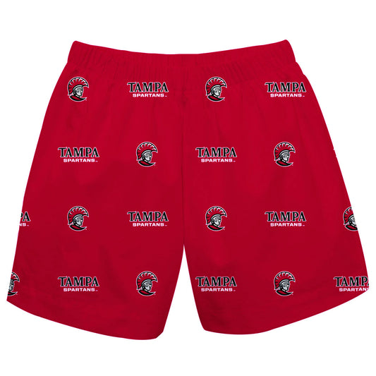 Tampa Spartans Boys Game Day Elastic Waist Classic Play Red Pull On Shorts