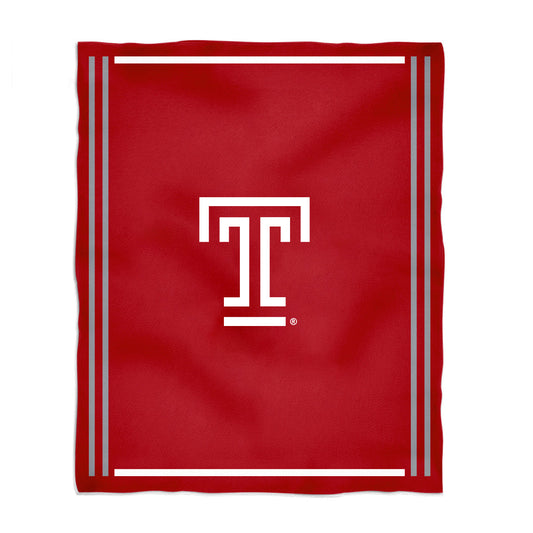 Temple University Owls TU Kids Game Day Red Plush Soft Minky Blanket 36 x 48 Mascot
