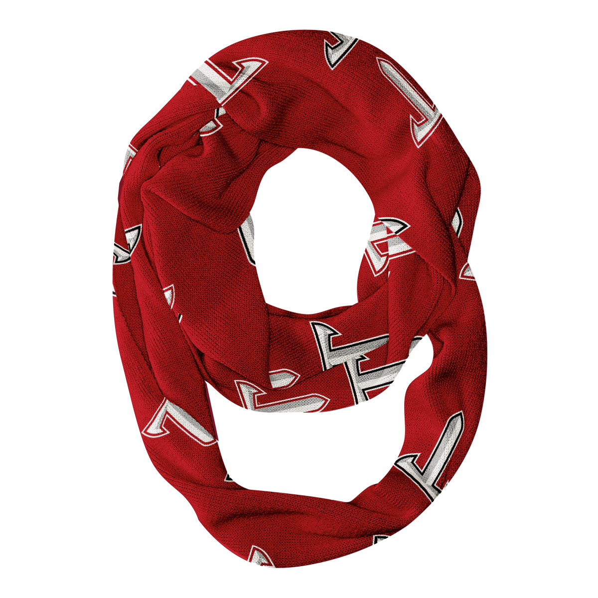 Troy Trojans Infinity Scarf Red All Over Logo - Vive La Fête - Online Apparel Store