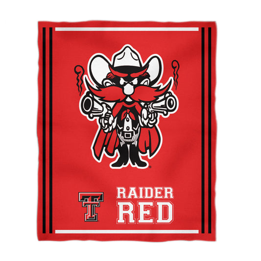 Texas Tech Red Raiders Kids Game Day Red Plush Soft Minky Blanket 36 x 48 Mascot