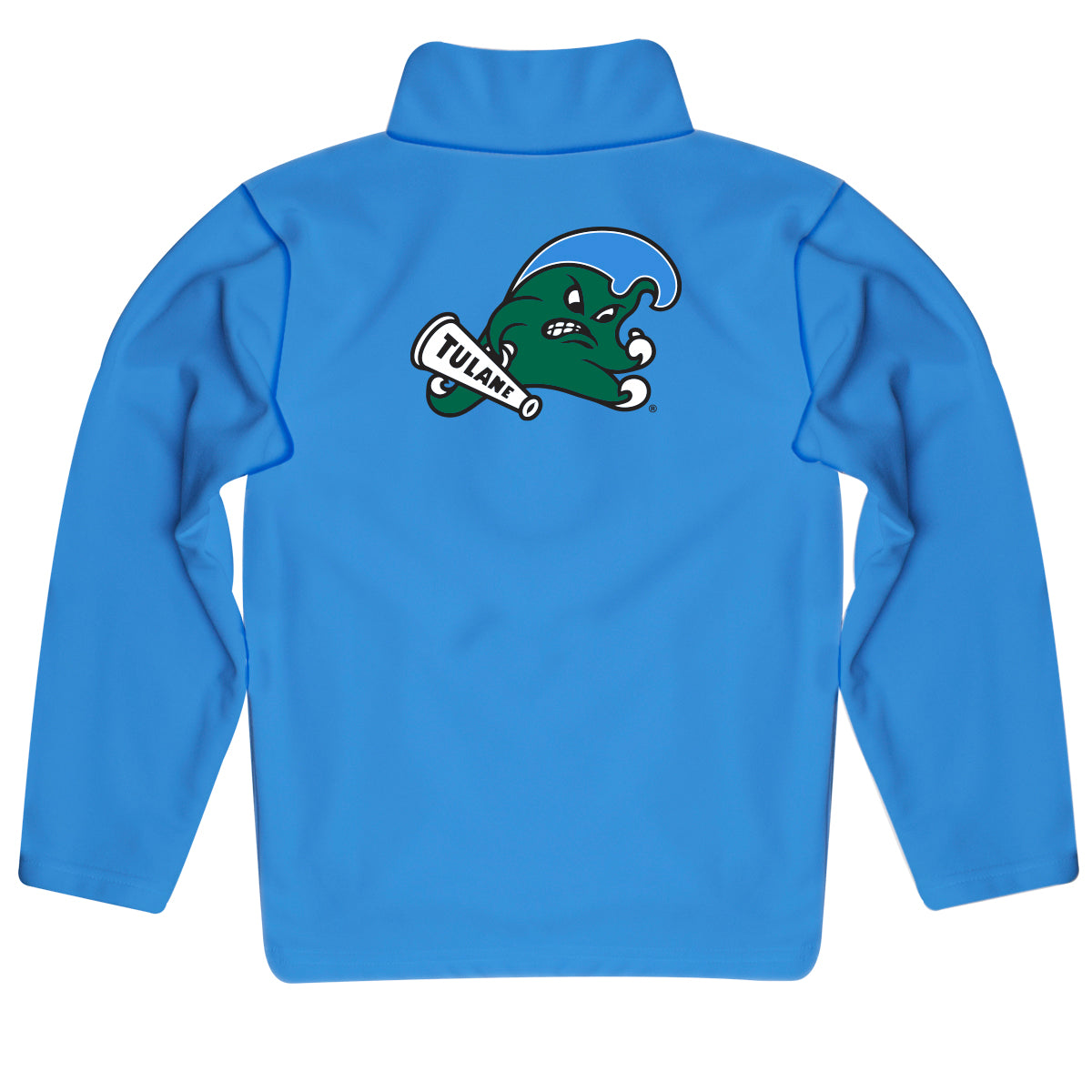 Tulane Green Wave Game Day Solid Blue Quarter Zip Pullover for Infants Toddlers by Vive La Fete