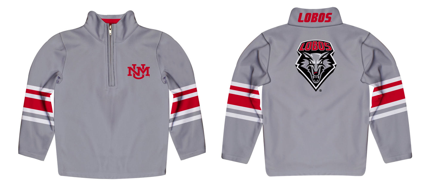 New Mexico Lobos Game Day Gray Quarter Zip Pullover for Infants Toddlers by Vive La Fete