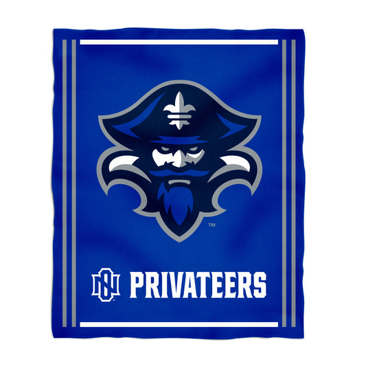 University of New Orleans Privateers UNO Kids Game Day Blue Plush Soft Minky Blanket 36 x 48 Mascot