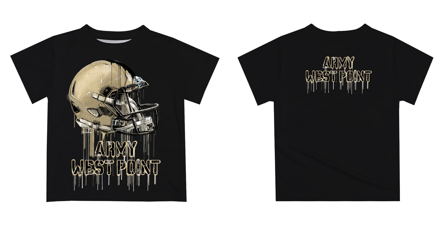 Army West Point Black Knights Original Dripping Football Helmet Black T-Shirt by Vive La Fete