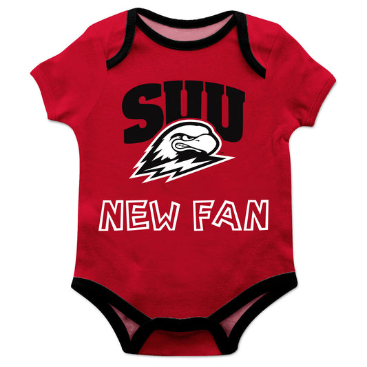 Southern Utah Thunderbirds SUU Infant Game Day Red Short Sleeve One Piece Jumpsuit by Vive La Fete