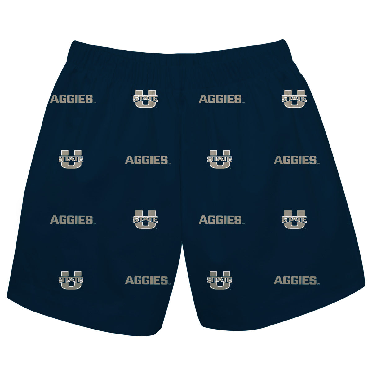 Utah State Aggies USU Boys Game Day Elastic Waist Classic Play Navy Pull On Shorts