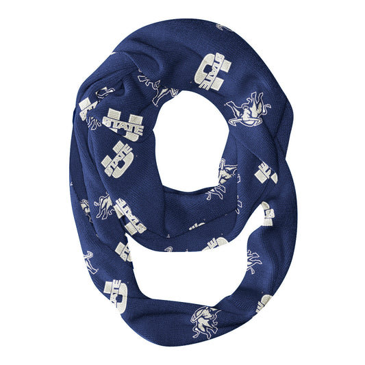 Utah State Aggies Vive La Fete Repeat Logo Game Day Collegiate Women Light Weight Ultra Soft Infinity Scarf