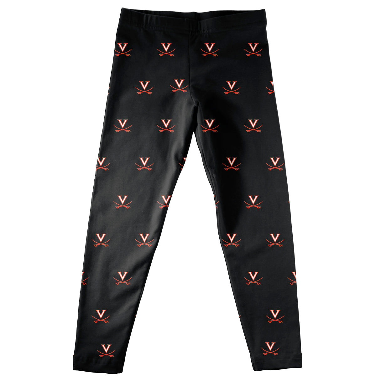 Louisiana At Lafayette Repeat Logo Black Girls Leggings