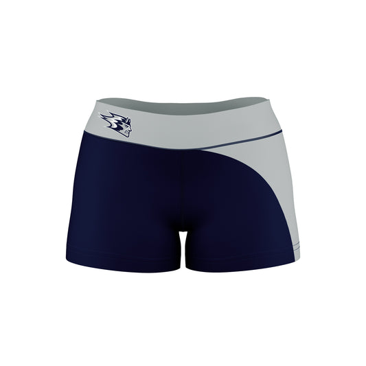 UW Wisconsin Stout Blue Devils Vive La Fete Collegiate Waist Color Block Women Navy Cooper Optimum Yoga Short