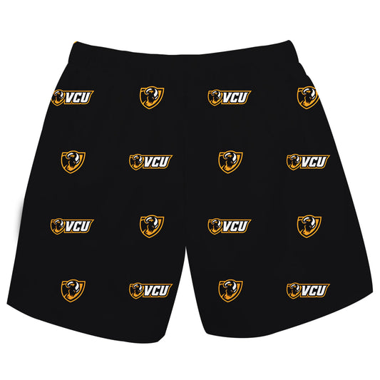 VCU Rams Virginia Commonwealth U Boys Game Day Elastic Waist Classic Play Black Pull On Shorts