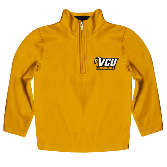 VCU Rams Virginia Commonwealth U Game Day Solid Gold Quarter Zip Pullover for Infants Toddlers by Vive La Fete