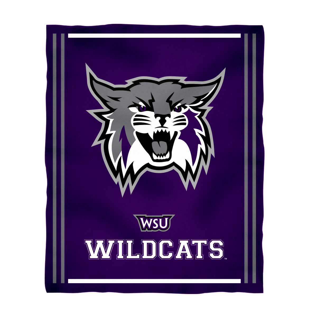 Weber State University Wildcats WSU Kids Game Day Purple Plush Soft Minky Blanket 36 x 48 Mascot