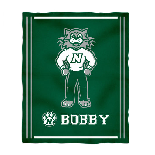 Northwest Missouri Bearcats Kids Game Day Green Plush Soft Minky Blanket 36 x 48 Mascot