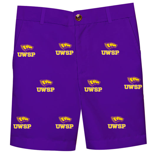UW-Stevens Point Pointers UWSP Boys Game Day Purple Structured Shorts