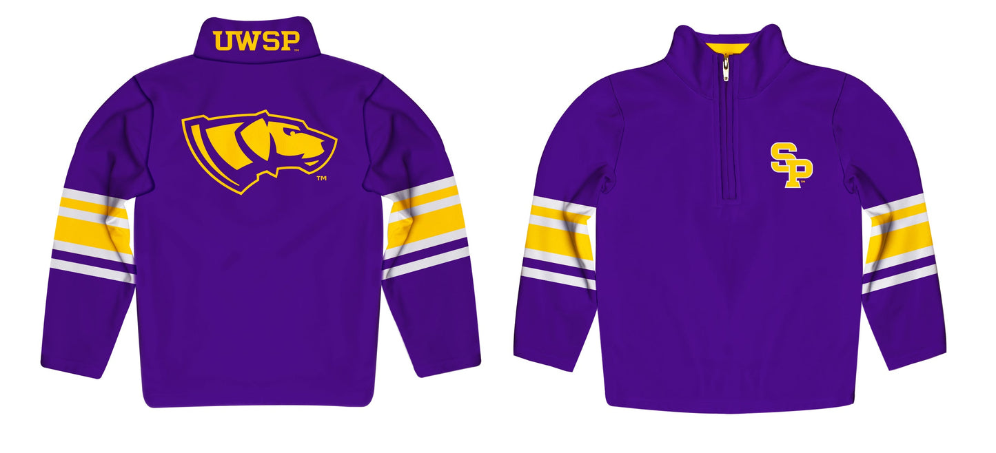 UW-Stevens Point Pointers UWSP Game Day Purple Quarter Zip Pullover for Infants Toddlers by Vive La Fete