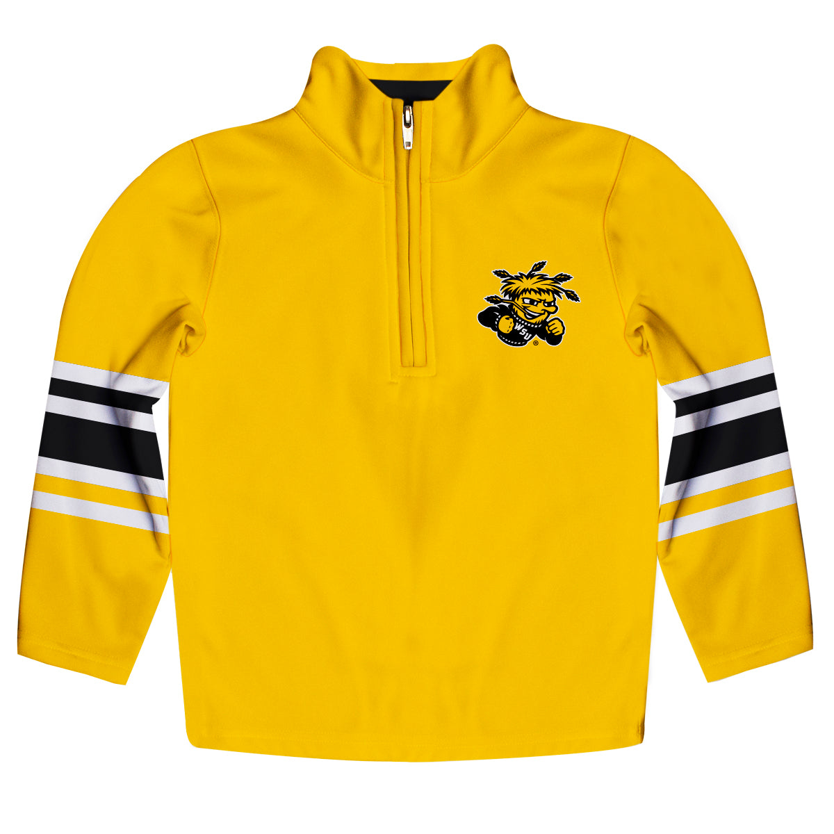 Wichita State Shockers WSU Game Day Yellow Quarter Zip Pullover for Infants Toddlers by Vive La Fete
