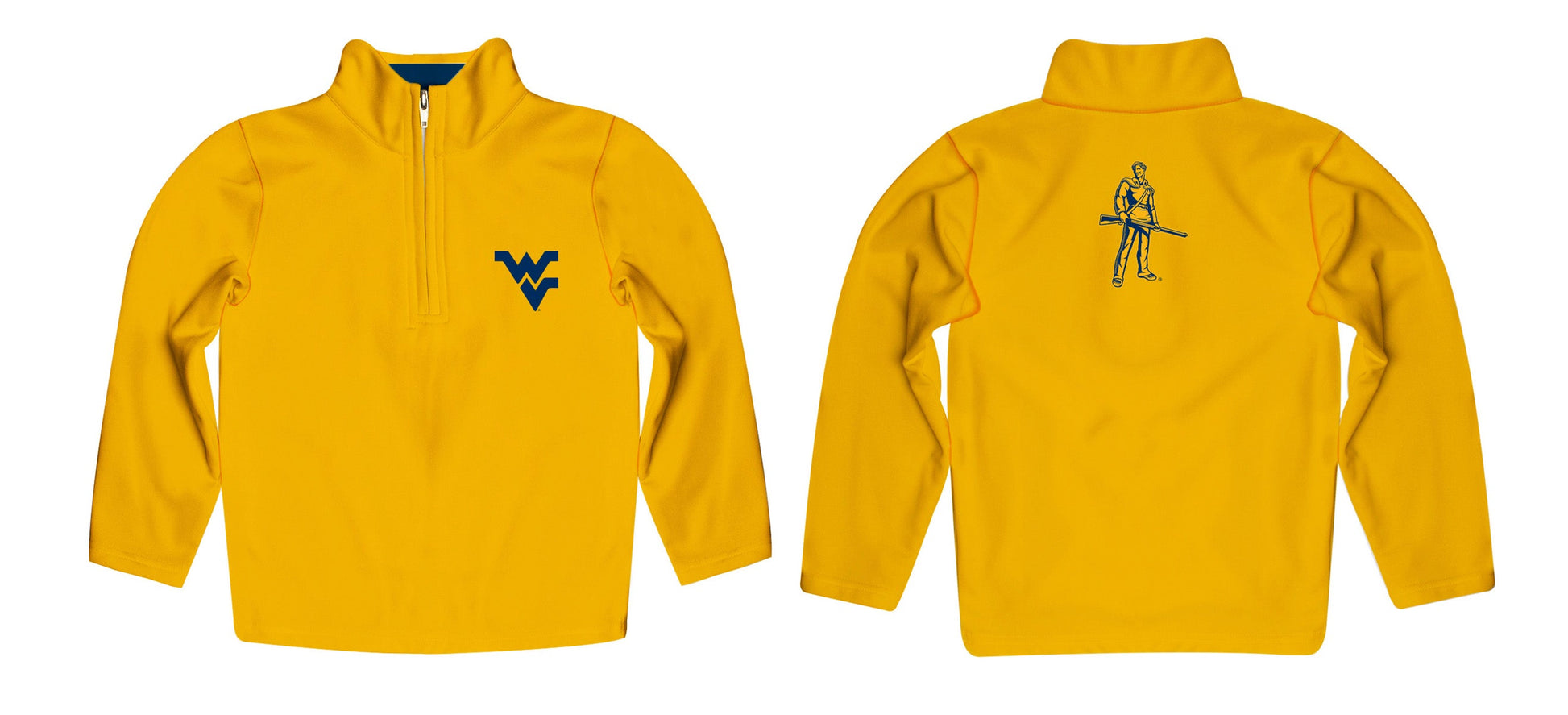 West Virginia Mountaineers Game Day Solid Gold Quarter Zip Pullover for Infants Toddlers by Vive La Fete