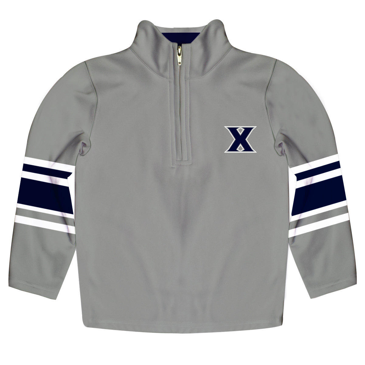 Xavier Musketeers Game Day Gray Quarter Zip Pullover for Infants Toddlers by Vive La Fete