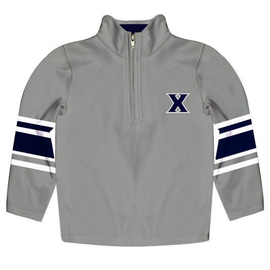 Xavier Musketeers Game Day Gray Quarter Zip Pullover for Infants Toddlers by Vive La Fete