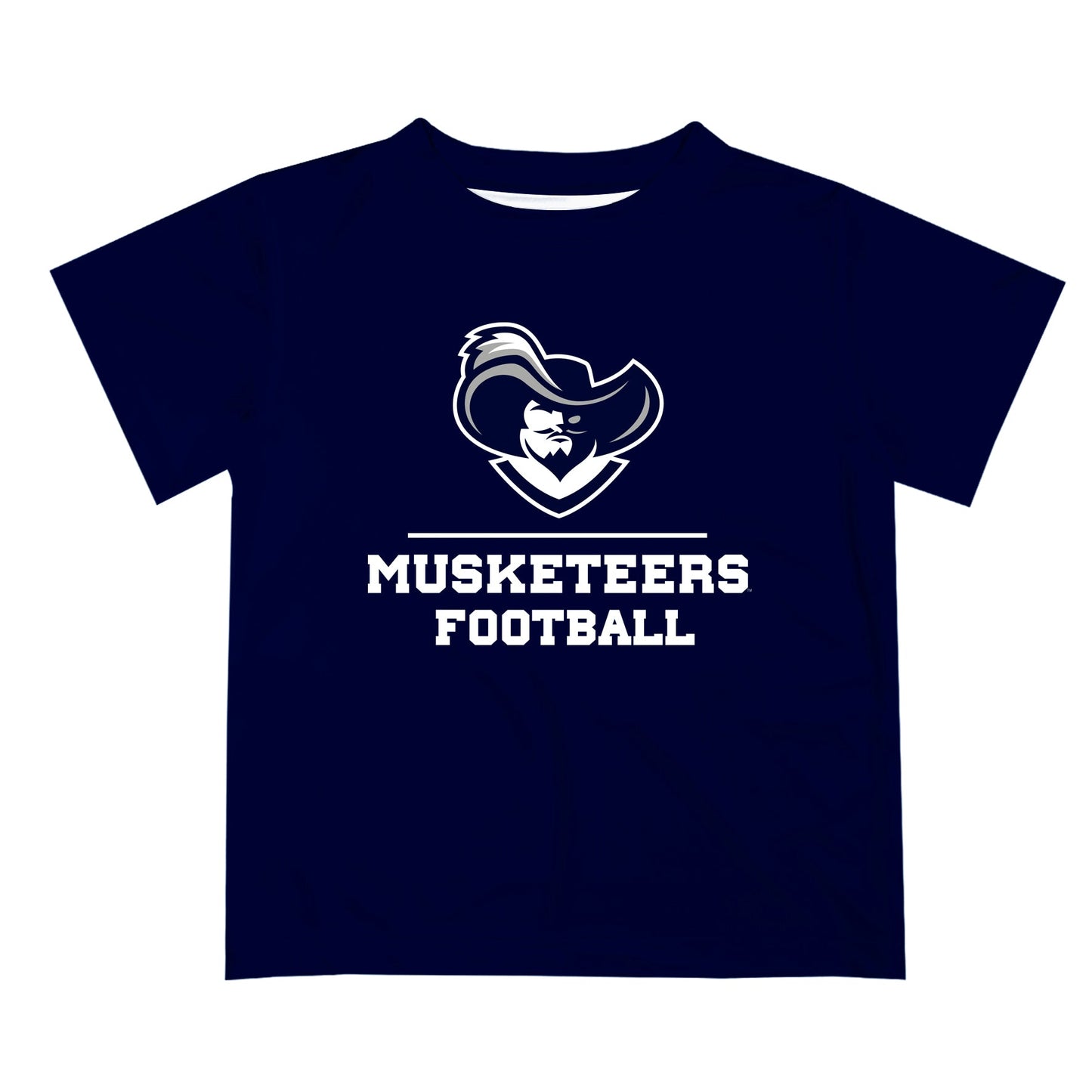 Xavier University Musketeers Vive La Fete Football V1 Blue Short Sleeve Tee Shirt