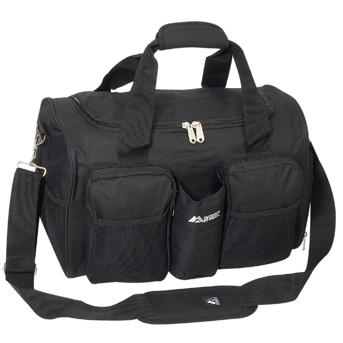 Gym bag with outlet bottle holder