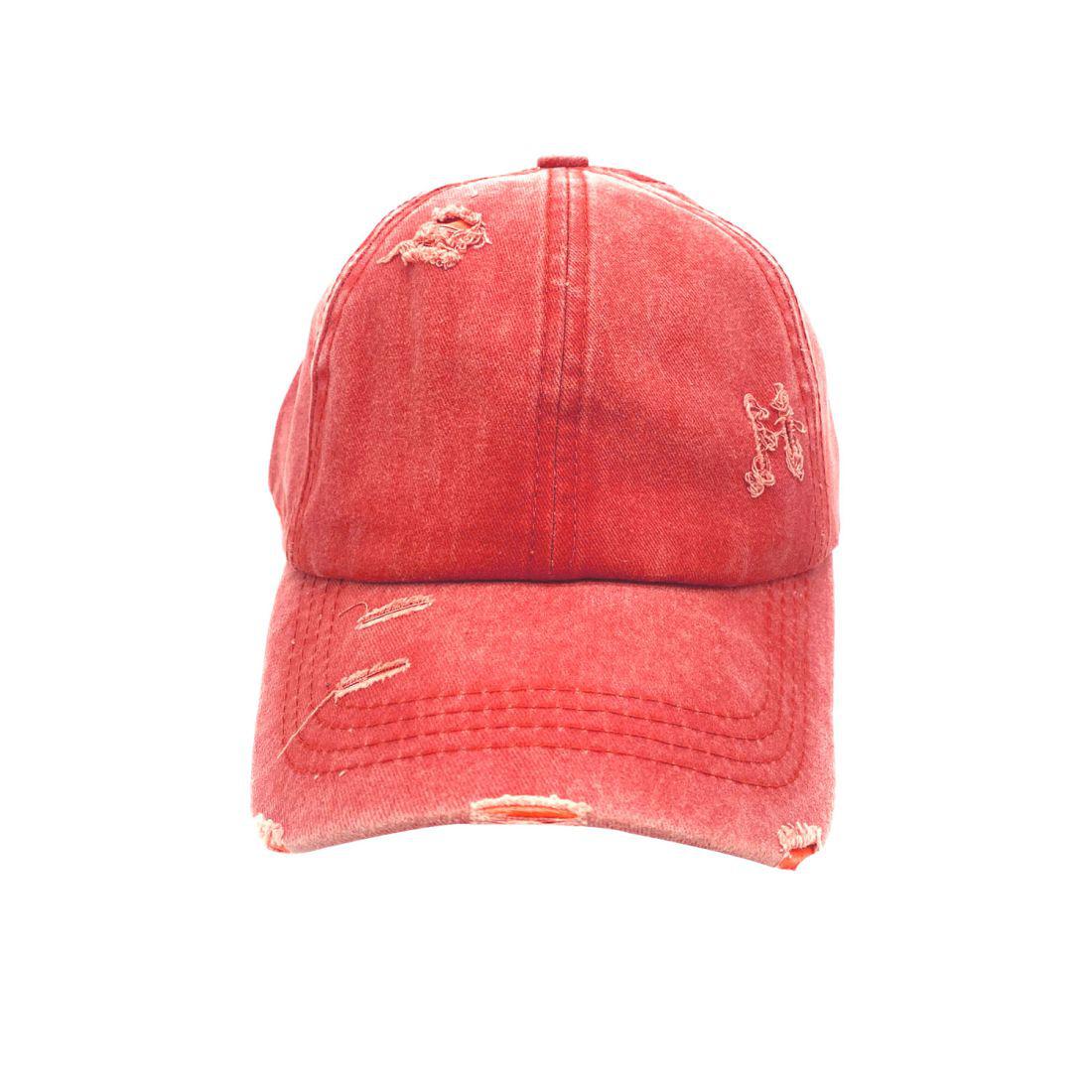 Empire Cove Womens Distressed Washed Ponytail Caps Hats Vintage Relaxed Fit-Campus-Wardrobe