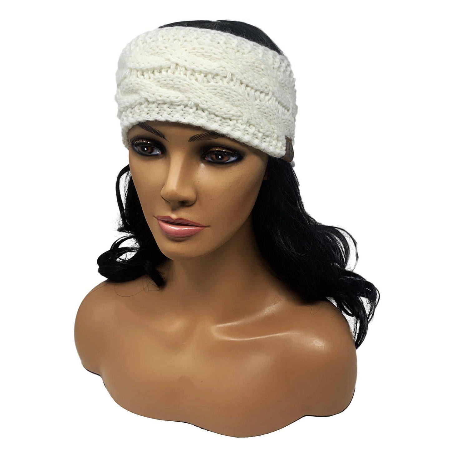 Empire Cove Reversible Headband Beanie Womens Winter Warm Solid Cable Knit-UNCATEGORIZED-Empire Cove-Black-Casaba Shop