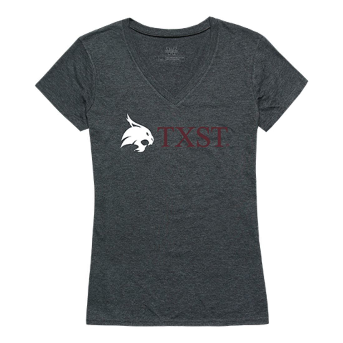 Texas State University Boko the Bobcat Womens Institutional Tee T-Shirt Heather Charcoal-Campus-Wardrobe