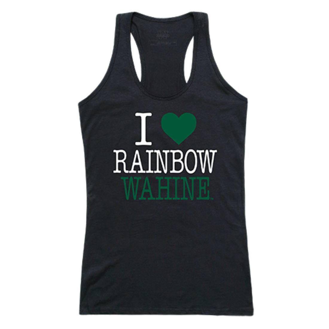 University of Hawaii UH Rainbow Warriors Womens Love Tank Top Tee T-Shirt Black-Campus-Wardrobe