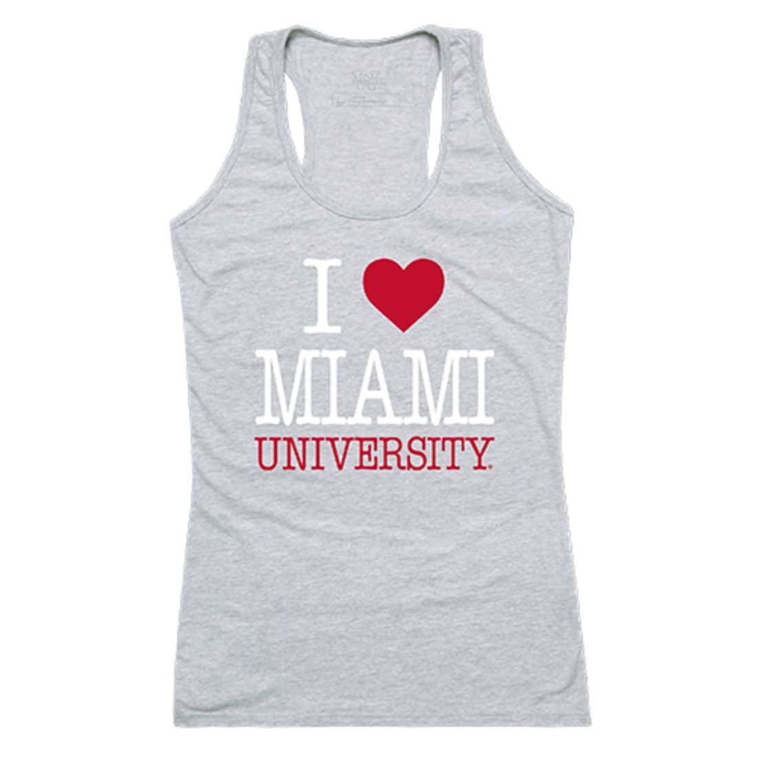 Miami University RedHawks Womens Love Tank Top Tee T-Shirt Heather Grey-Campus-Wardrobe
