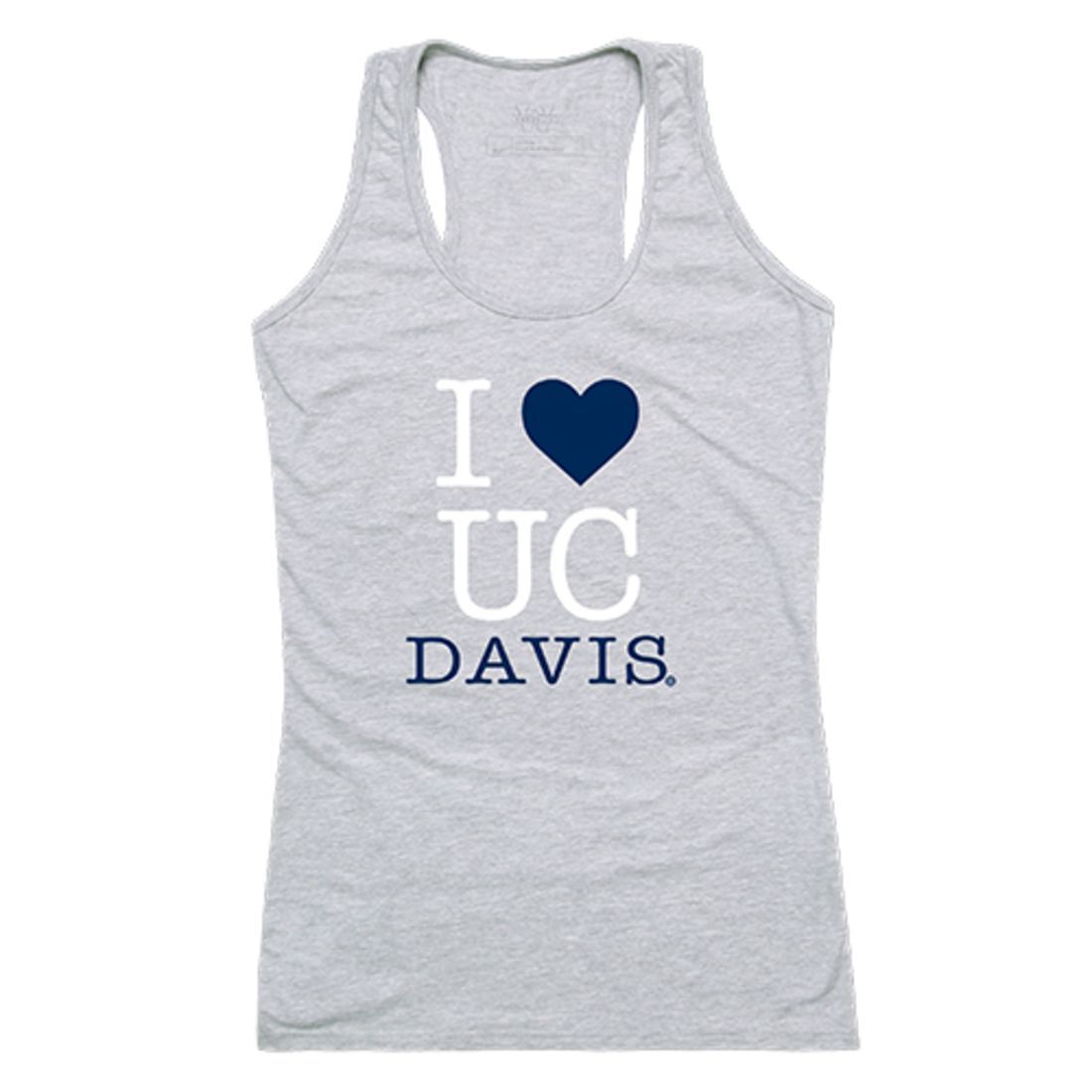 University of California UC Davis Aggies Womens Love Tank Top Tee T-Shirt Heather Grey-Campus-Wardrobe